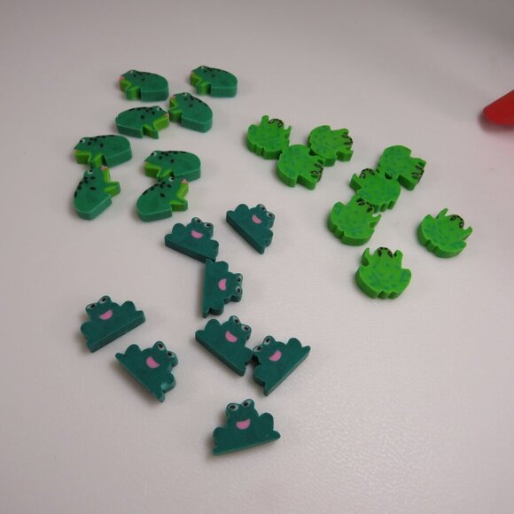 Easter Egg Filler: Small Frog Erasers (24 items)(they stand up) - Picture 2 of 9